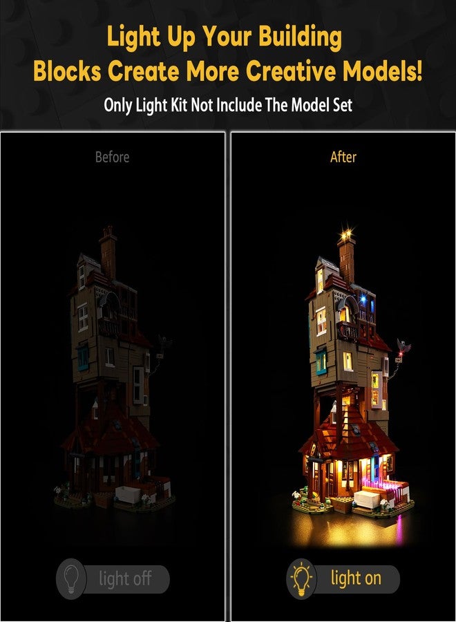 Kyglaring طقم إضاءة LED من Kyglaring متوافق مع مكعبات بناء Lego The Burrow - إصدار هواة الجمع 76437، ملحقات إضاءة مطورة لمجموعة نموذج 76437، مصابيح فقط (النموذج غير متضمن)، إصدار كلاسيكي - Image 3